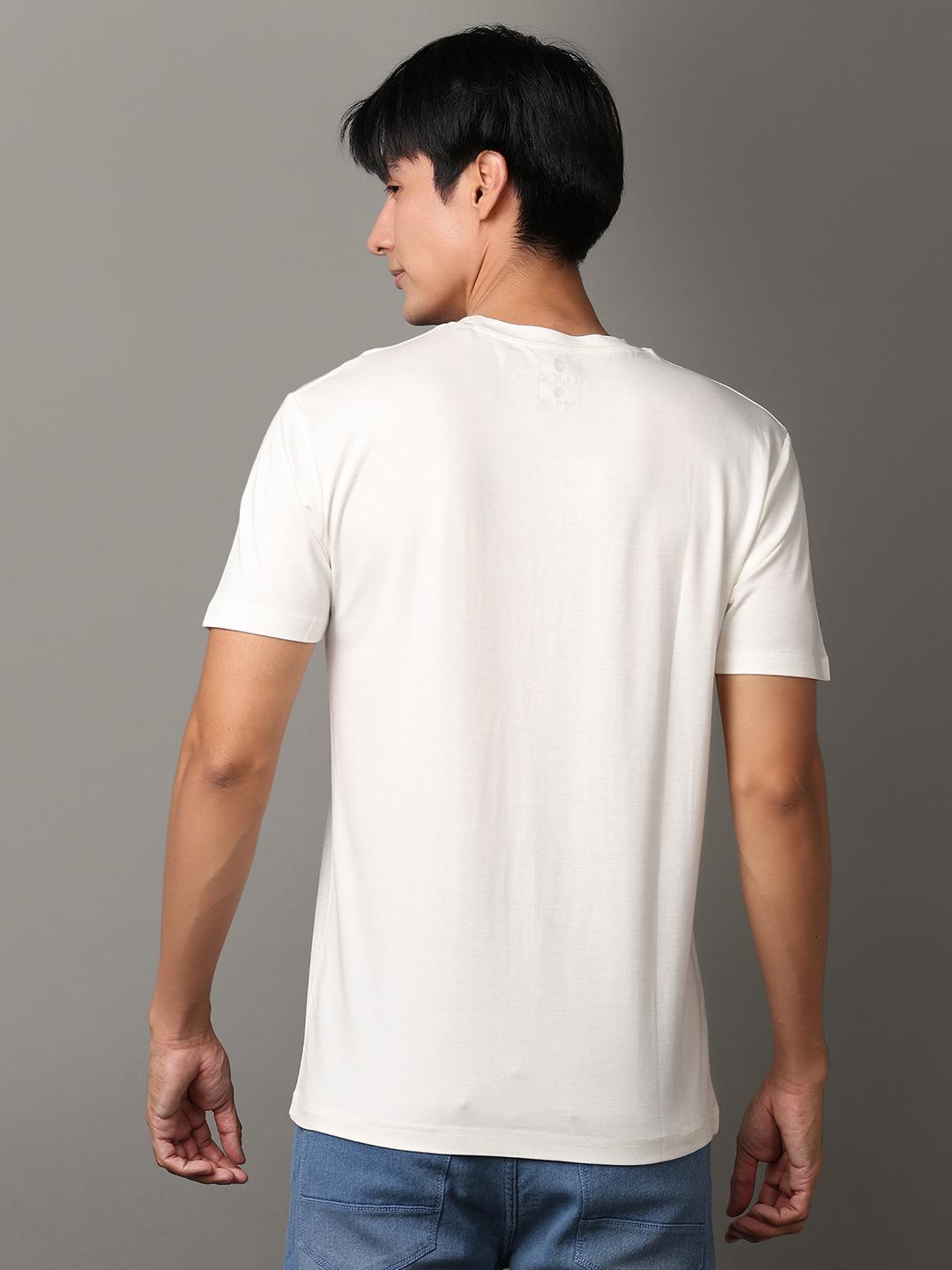 off white cotton front print tshirt - 21226928 - Standard Image - 1