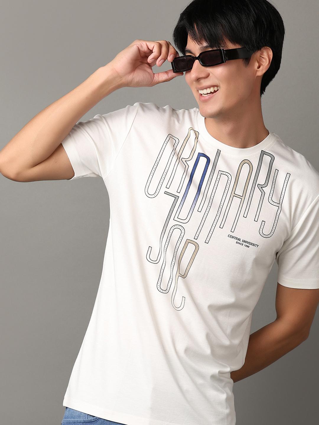 off white cotton front print tshirt - 21226928 - Standard Image - 4
