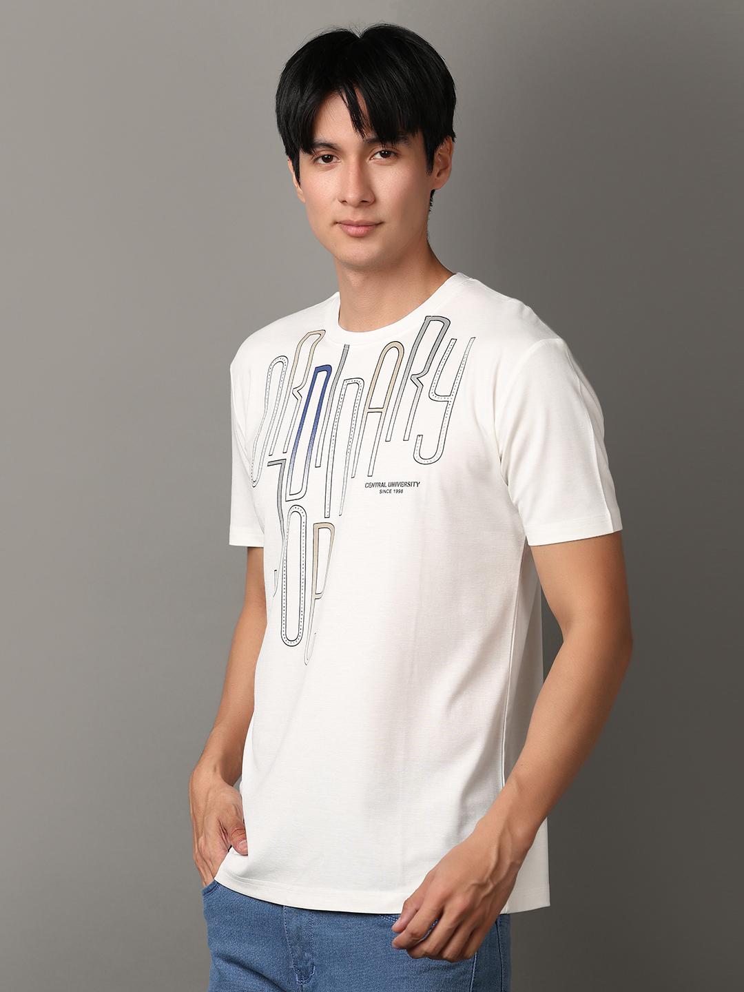 off white cotton front print tshirt - 21226928 - Standard Image - 6