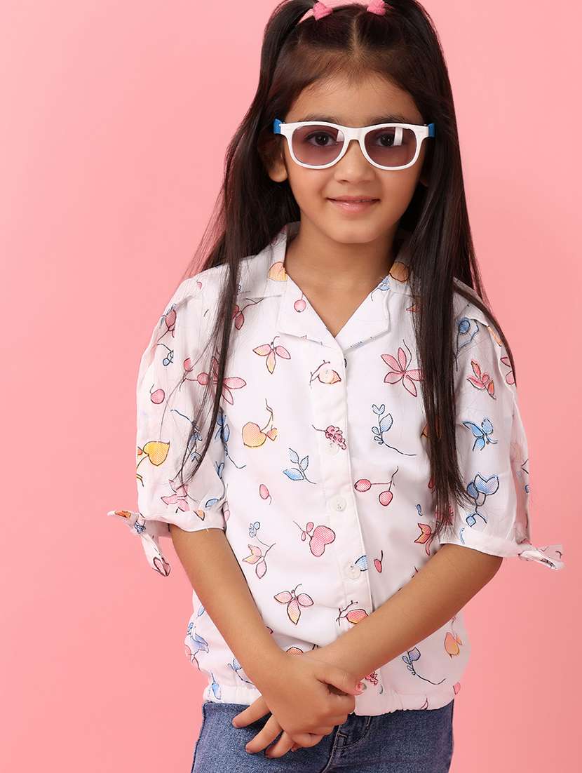 girls white cotton top