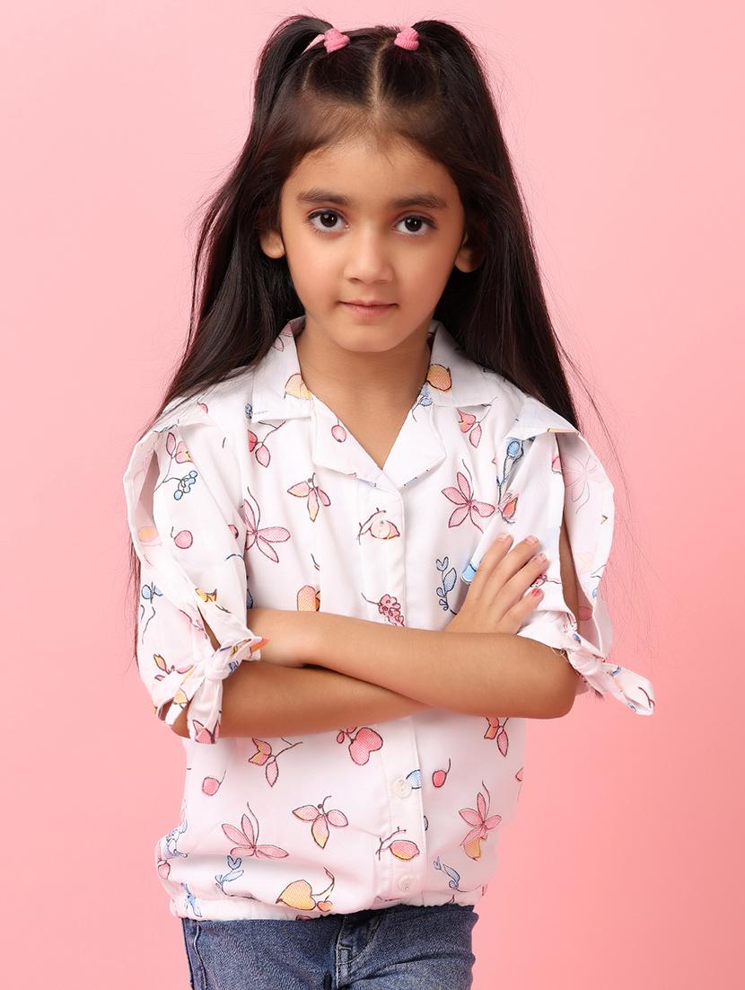 girls white cotton top - 21227011 -  Standard Image - 1