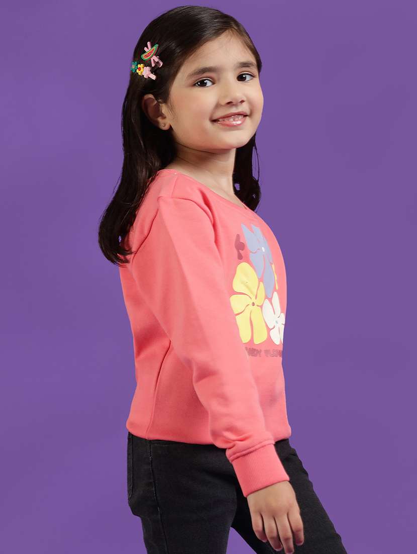 pink cotton front print sweatshirt - 21227067 -  Standard Image - 1