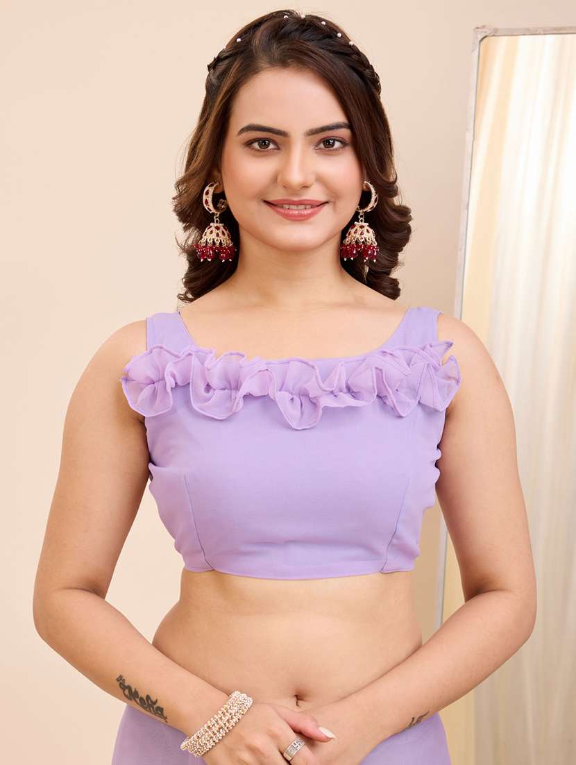 women lavender embroidered saree - 21227189 -  Standard Image - 4