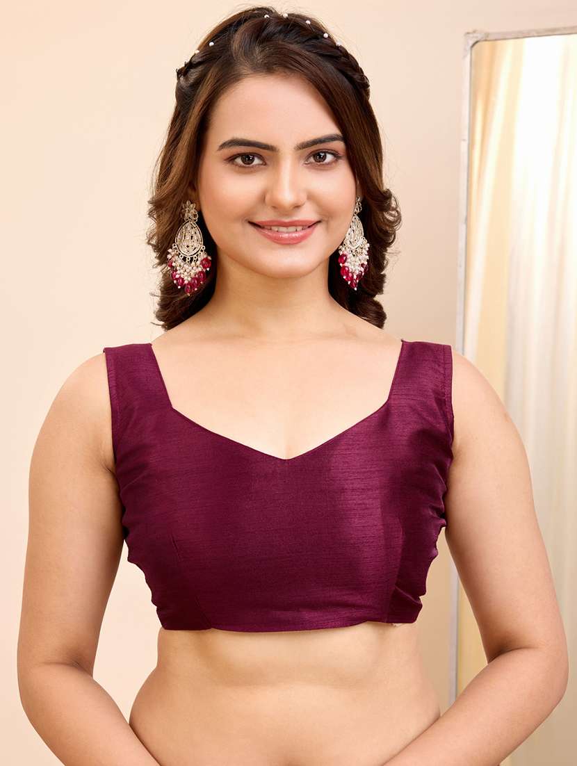 women solid with bordered saree with blouse - 21227204 -  Standard Image - 4