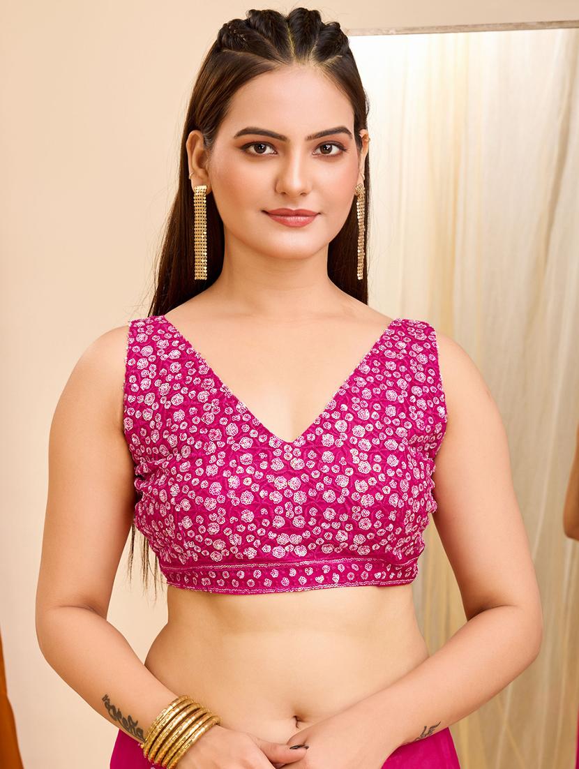 pink net embroidered saree - 21227227 - Standard Image - 4