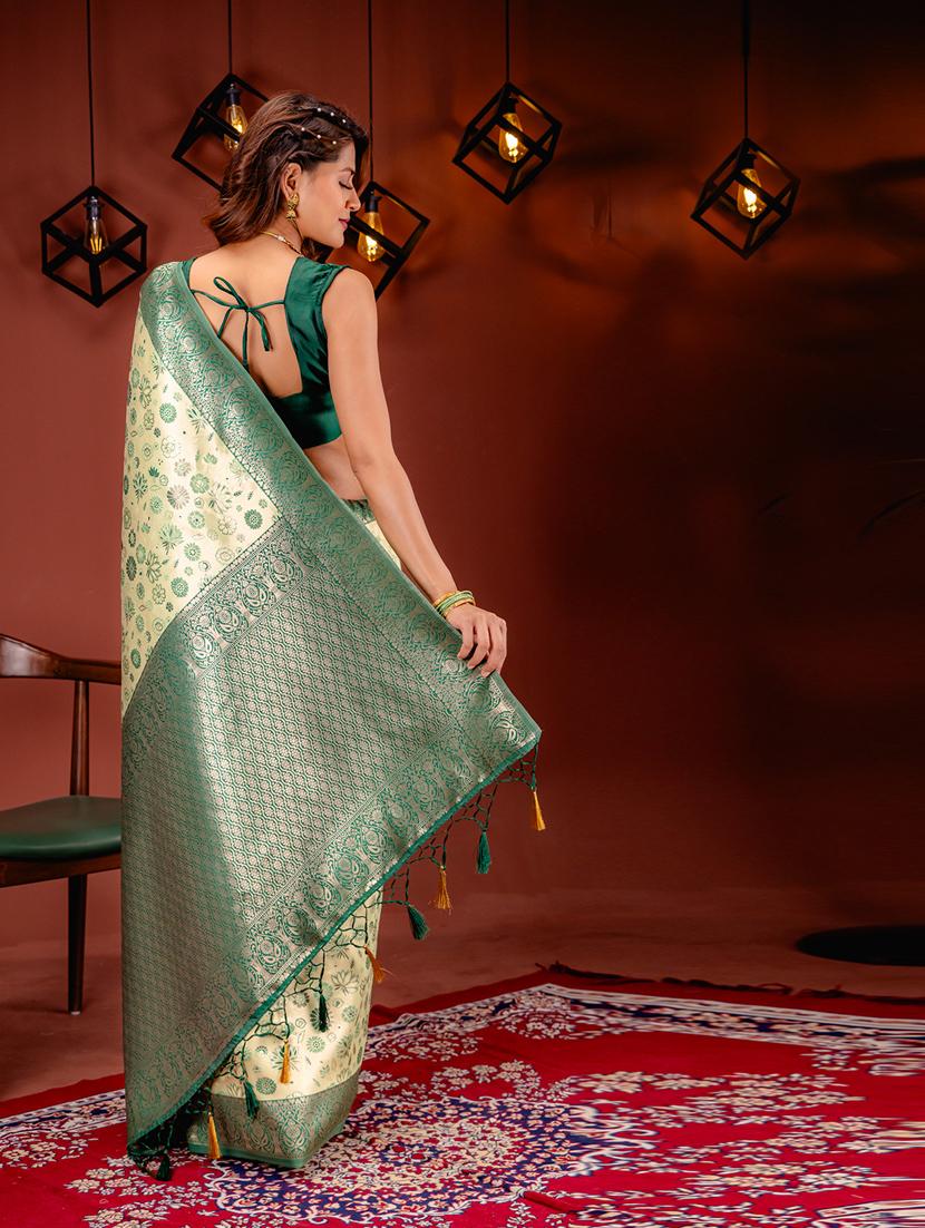 women self design kanjivaram saree with blouse - 21227297 -  Standard Image - 1