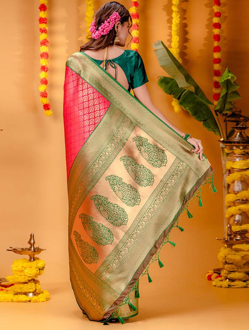 women self design kanjivaram saree with blouse - 21227367 -  Standard Image - 1