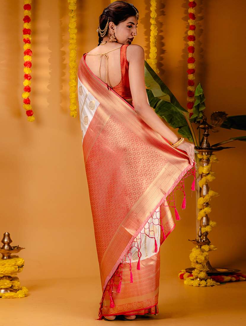off white art silk kanjivaram saree - 21227371 - Standard Image - 1