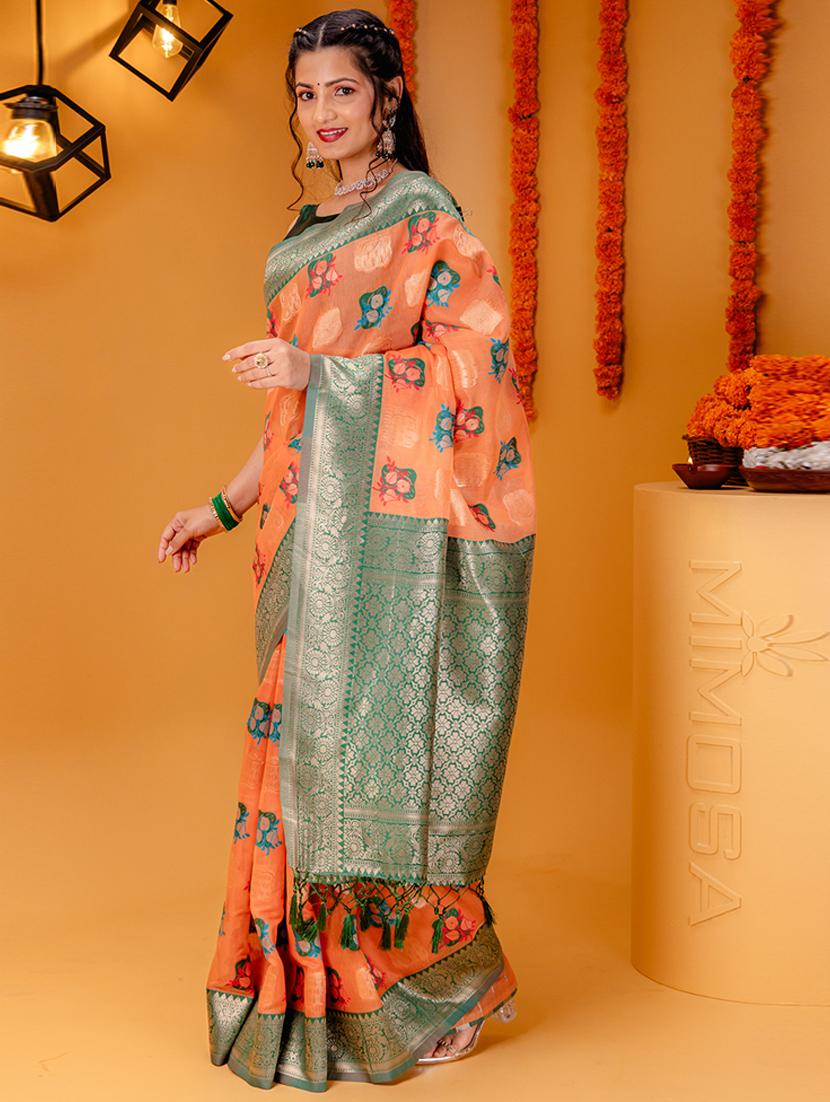 women self design kanjivaram saree with blouse - 21227394 - Standard Image - 1