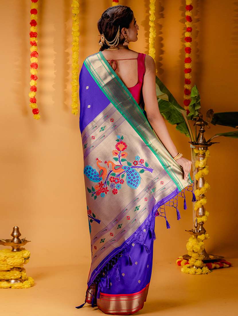 women self design paithani saree with blouse - 21227433 -  Standard Image - 1