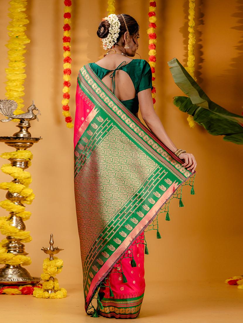 women self design kanjivaram saree with blouse - 21227456 - Standard Image - 1