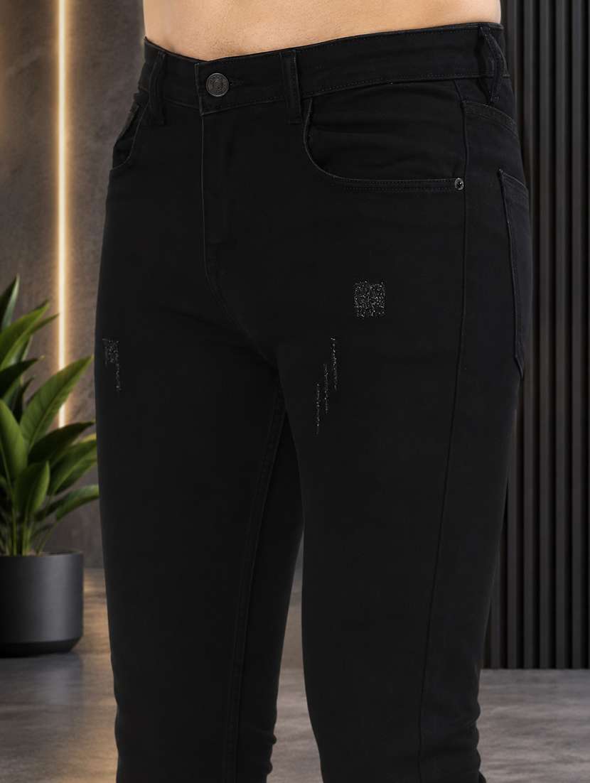 black cotton blend jeans - 21227458 -  Standard Image - 1