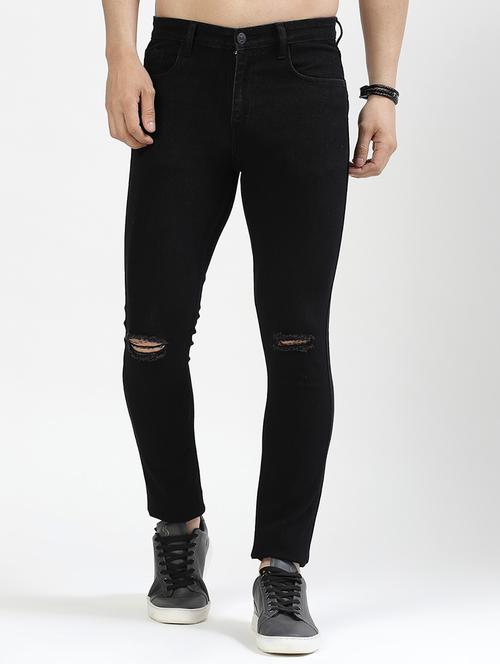 black cotton blend jeans - 21227463 - Standard Image - 0