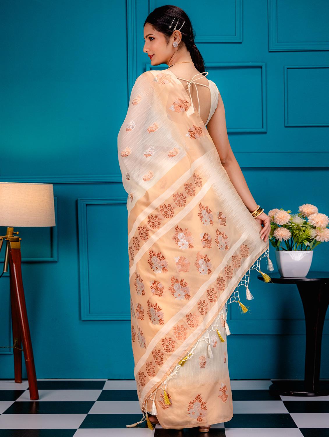 women self design handloom saree - 21227642 - Standard Image - 1