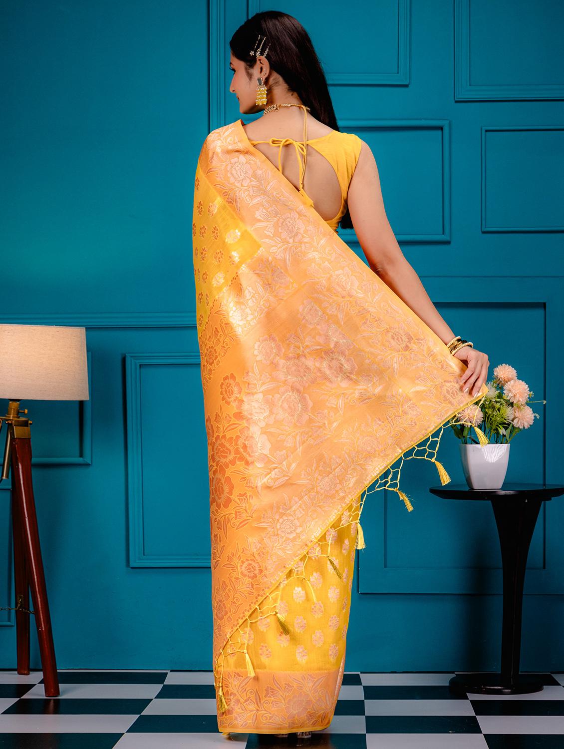 women self-designed handloom saree with blouse - 21227651 - Standard Image - 1