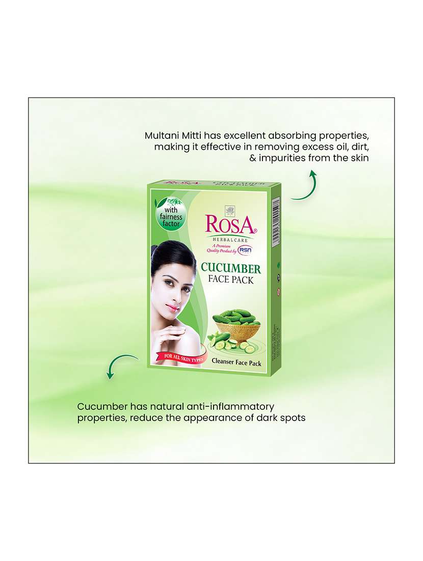 rosa cucumber face pack i remove dark circles around eye area i herbal ingredient i pack of 6-25gm each - 21227808 -  Standard Image - 1