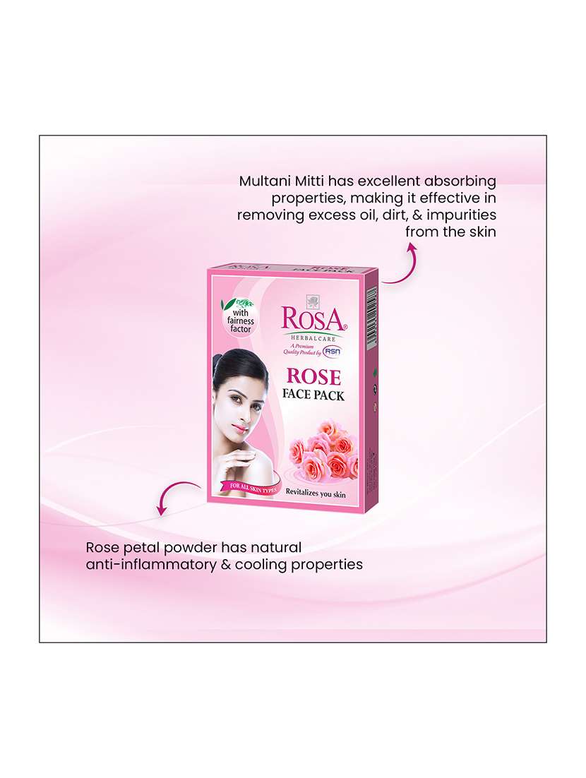 rosa rose face pack with sandal i glowing & tones up skin i herbal ingredient i pack of 3-100gm each - 21227811 -  Standard Image - 1