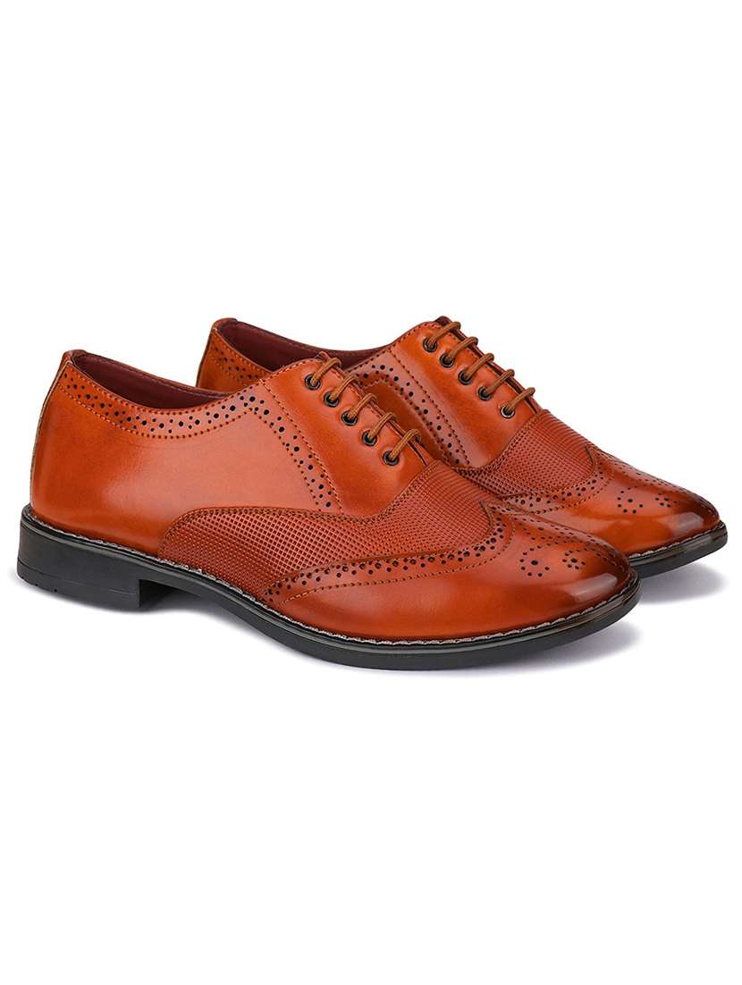 tan brown lace-up derby shoes - 21228647 - Standard Image - 1