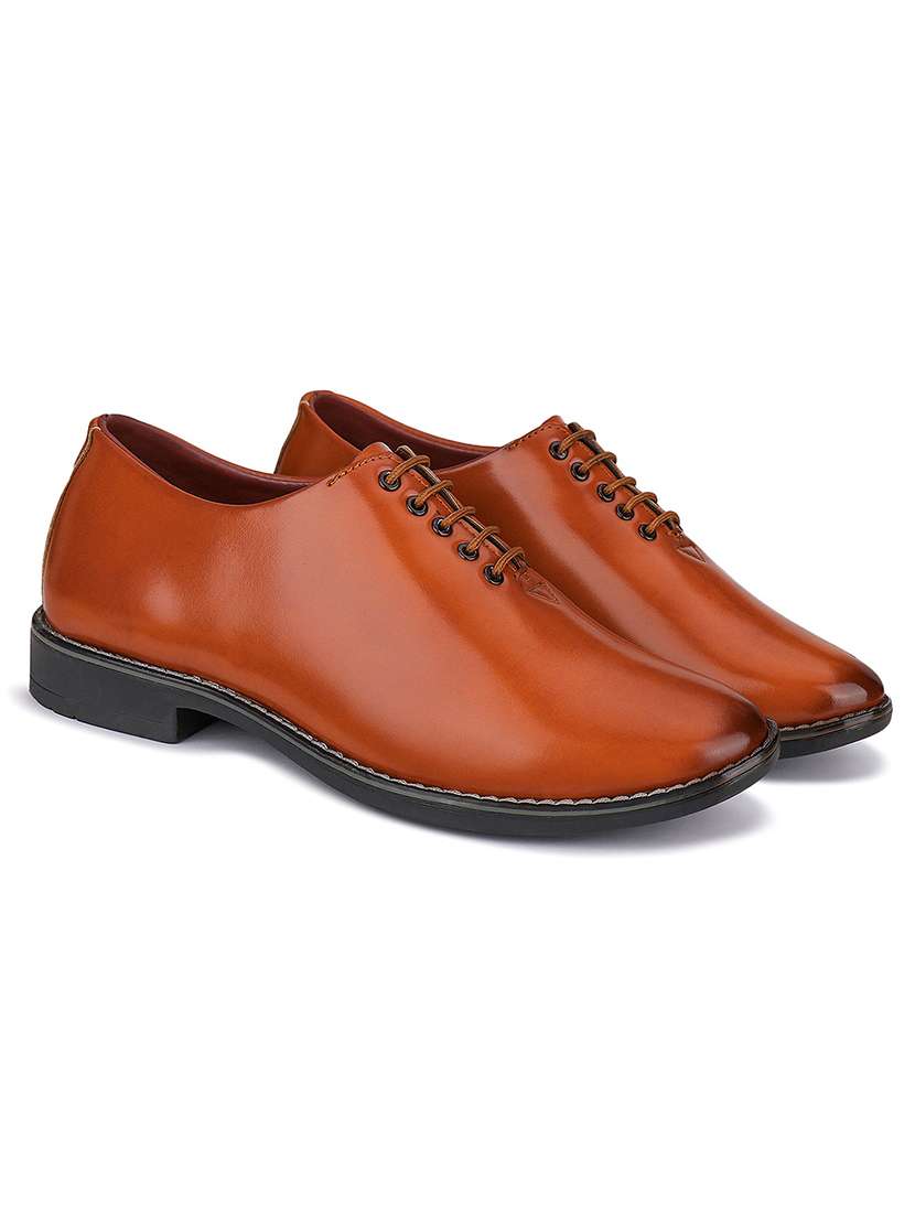 tan brown lace-up derby shoes - 21228650 - Standard Image - 1