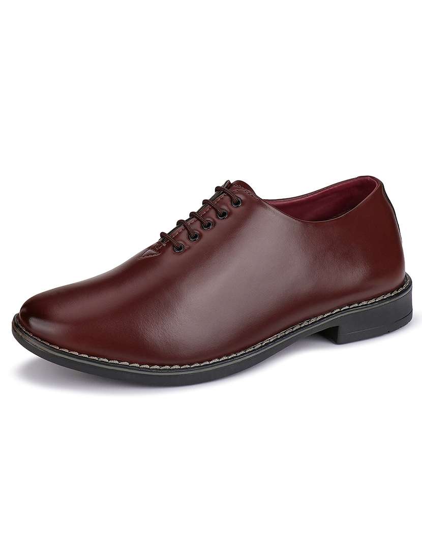 brown lace-up derby shoes