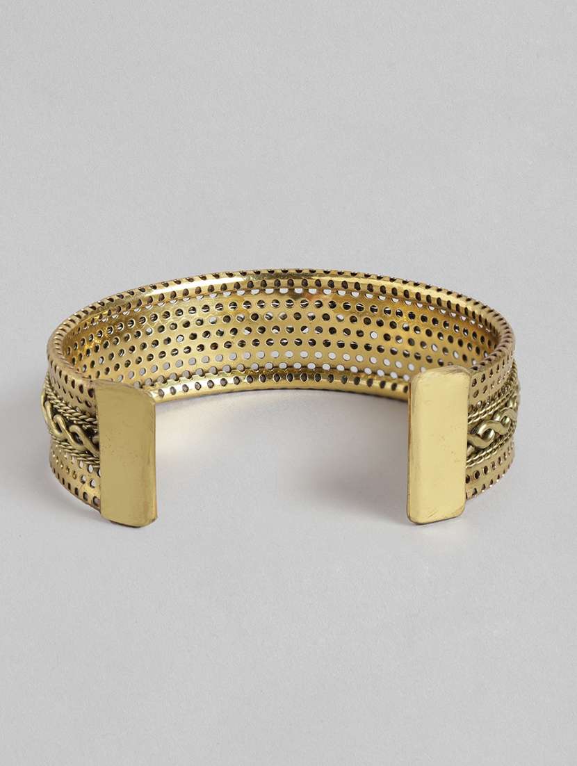 gold brass cuffs bracelet - 21228654 -  Standard Image - 1