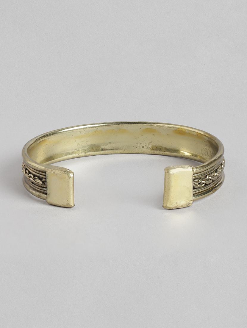 gold brass cuffs bracelet - 21228657 - Standard Image - 1