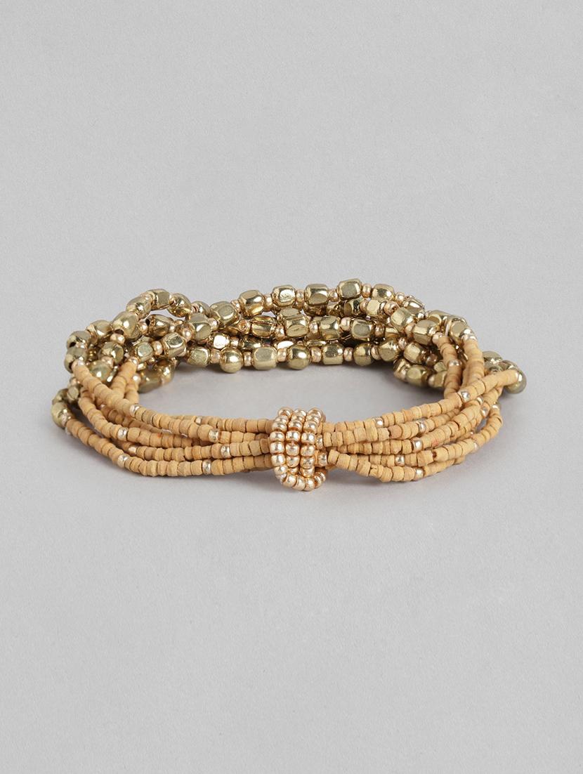 gold brass multi layer bracelet - 21228661 - Standard Image - 1