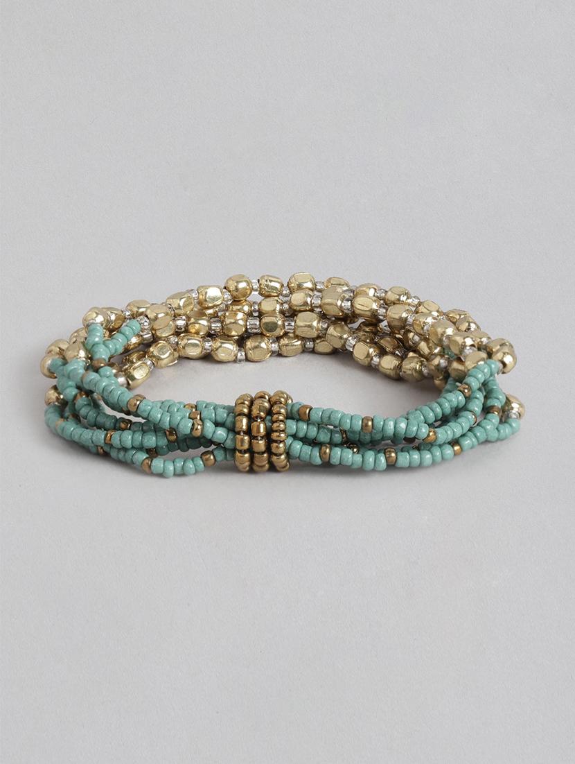 beige brass multi layer bracelet - 21228662 - Standard Image - 1