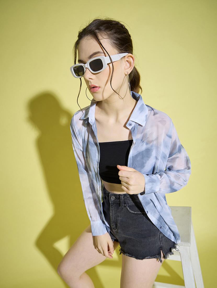 women long sleeve tie & dye shirt - 21228990 - Standard Image - 4