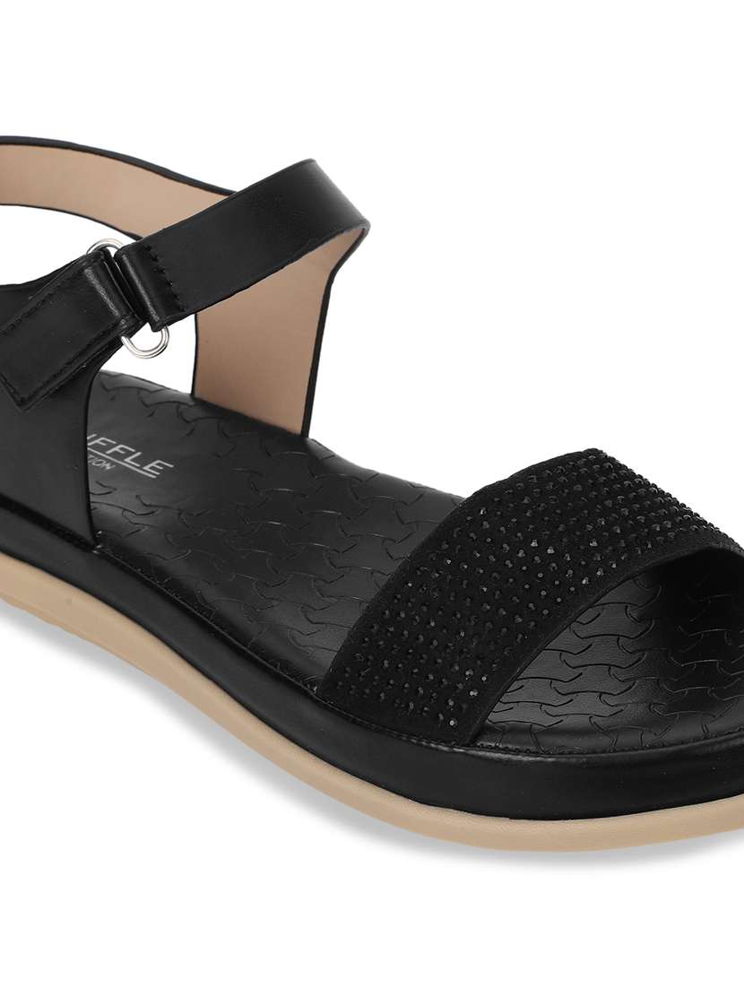 black slip on sandal - 21229443 -  Standard Image - 4