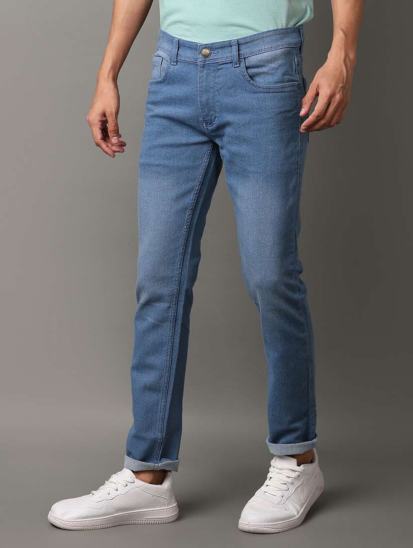 men mid rise slim fit plain jeans - 21230215 -  Standard Image - 1