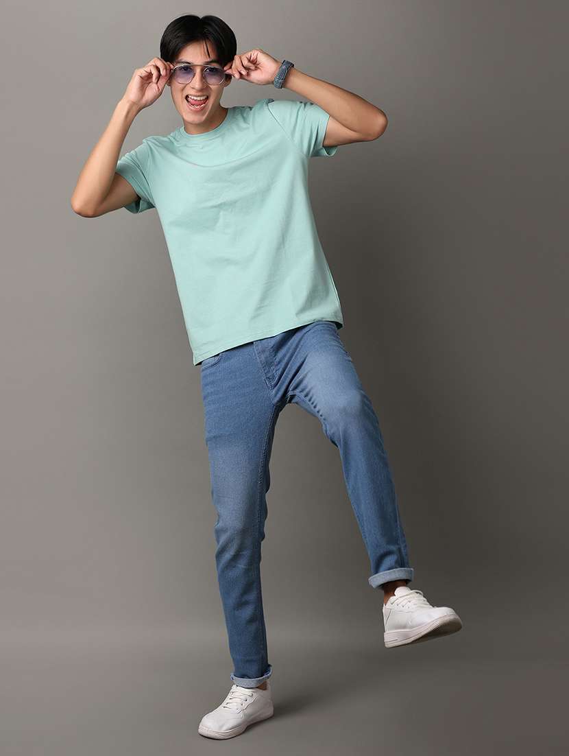 men mid rise slim fit plain jeans - 21230215 -  Standard Image - 4