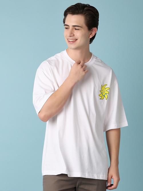 men front & back print oversized t-shirt - 21230348 - Standard Image - 0