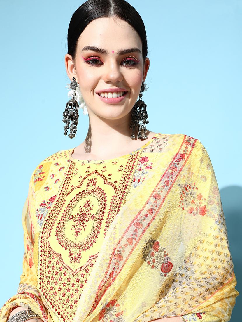 women yellow kurta sharara set with dupatta - 21230401 - Standard Image - 4