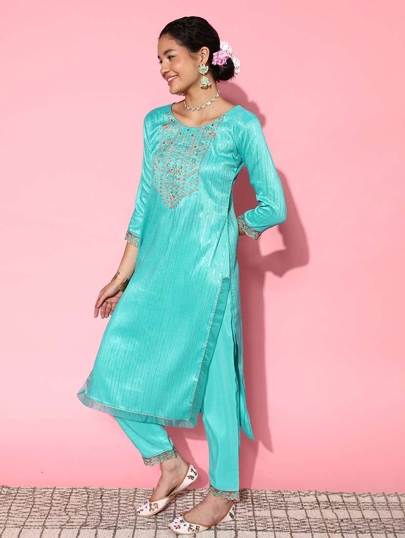 women three quarter sleeve suit set - 21230433 -  Standard Image - 1