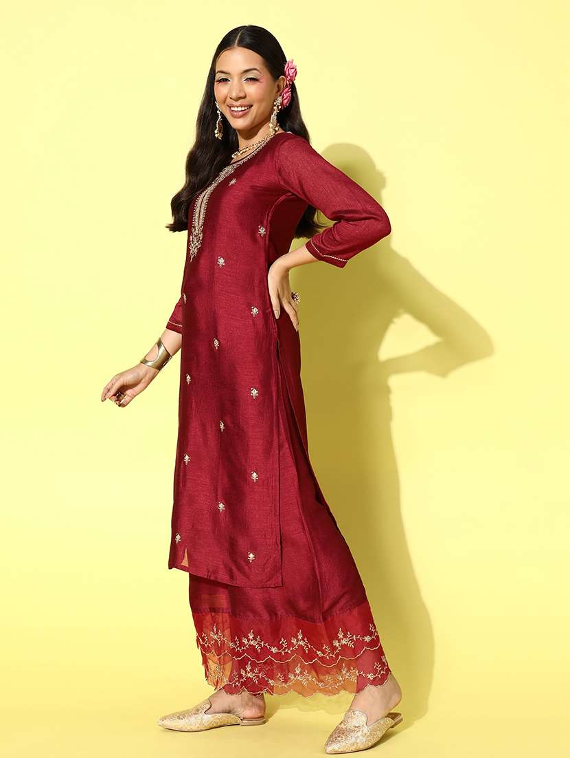 women three quarter sleeve suit set - 21230448 -  Standard Image - 1