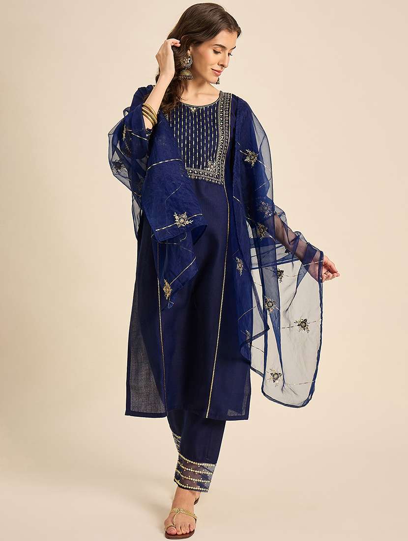 women kurta pant set with dupatta - 21230509 - Zoom Image - 0