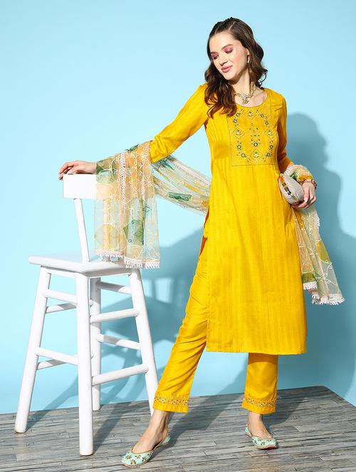 women kurta pant set with dupatta - 21230513 - Standard Image - 0