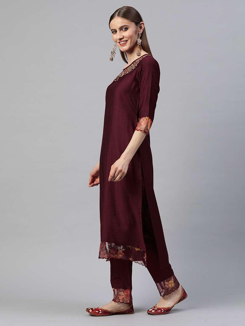 women kurta pant set with dupatta - 21230584 -  Standard Image - 1