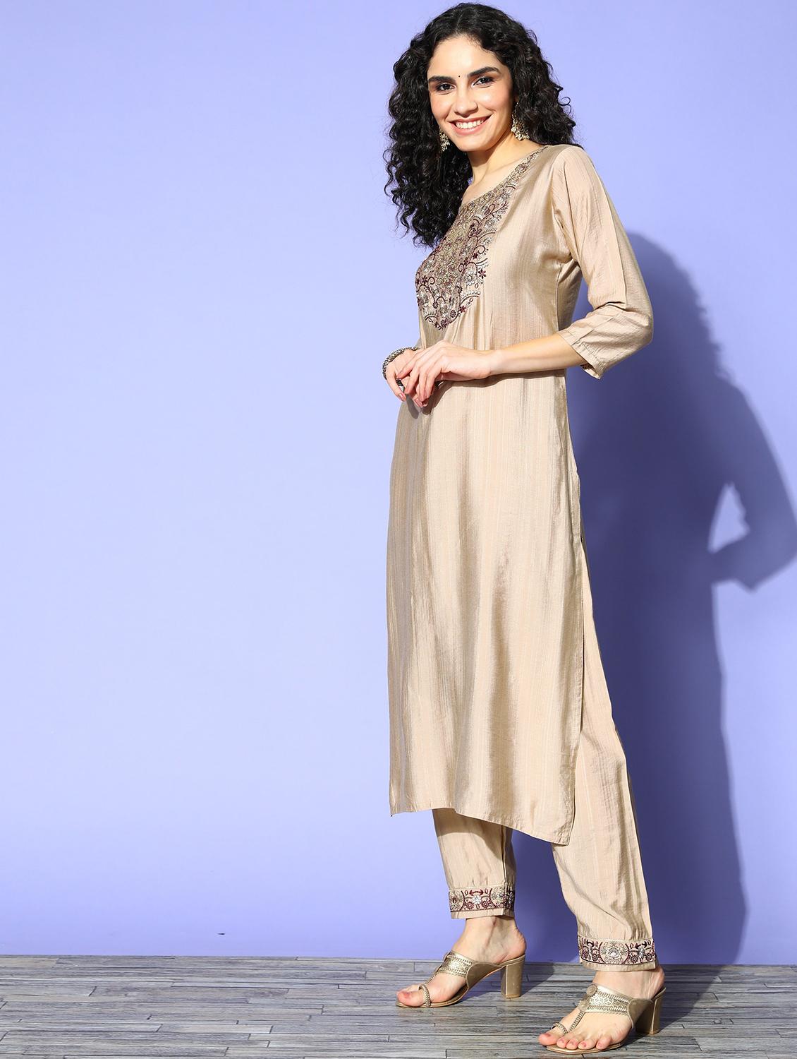 women kurta pant set with dupatta - 21230659 -  Standard Image - 1