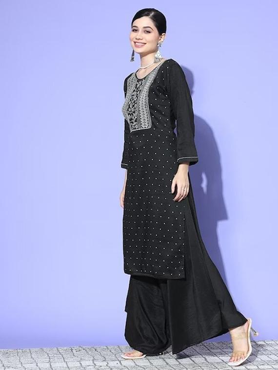 women kurta palazzo set with dupatta - 21230667 - Standard Image - 1