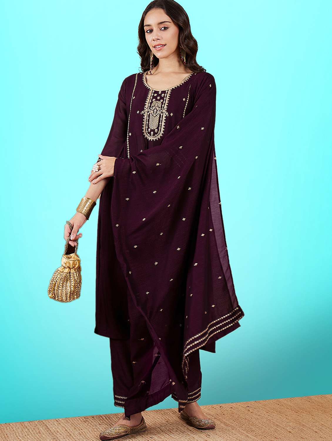 Women Kurta Pant Set With Dupatta