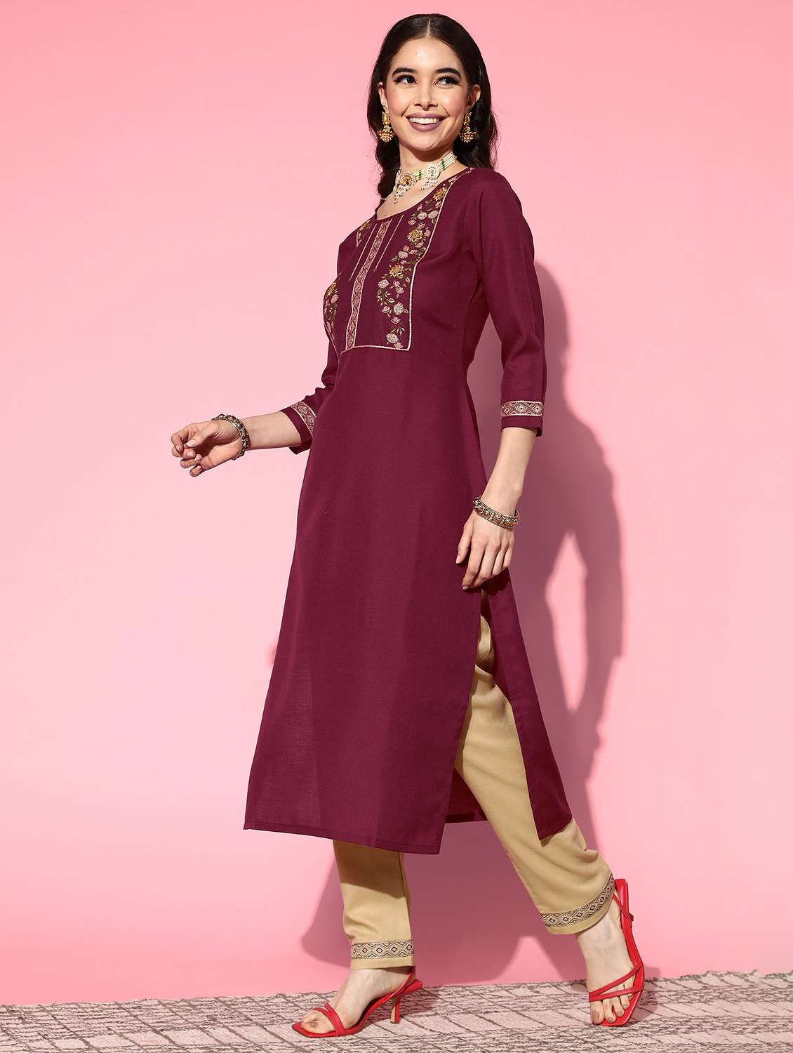 women kurta pant set with dupatta - 21230715 -  Standard Image - 1