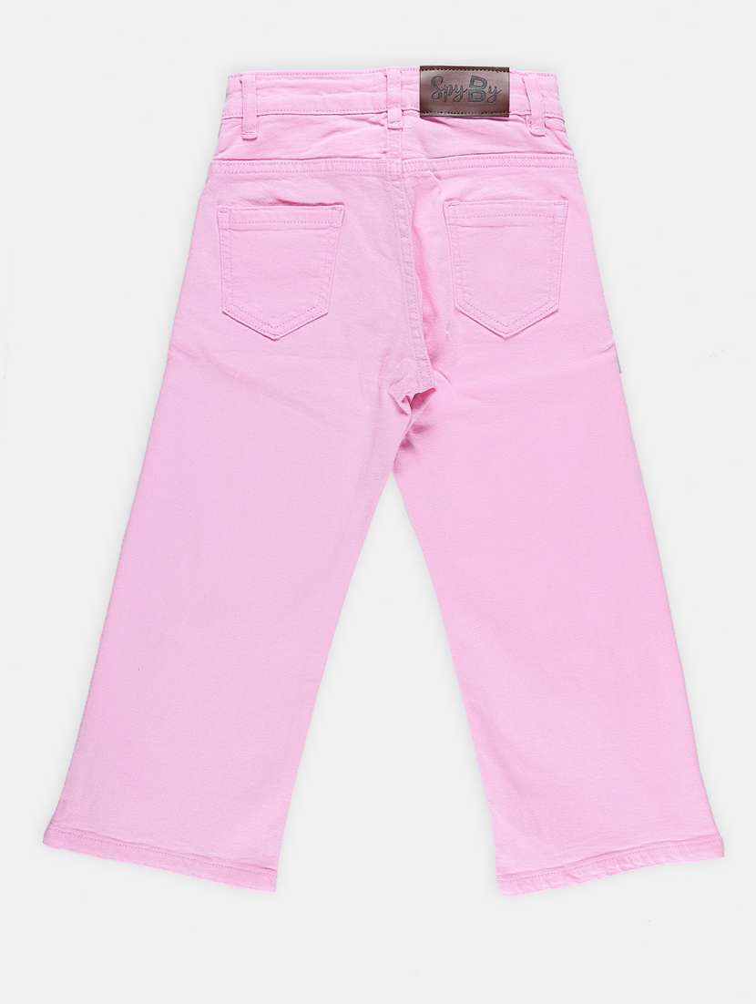 girls pink denim plain jean - 21231158 -  Standard Image - 1