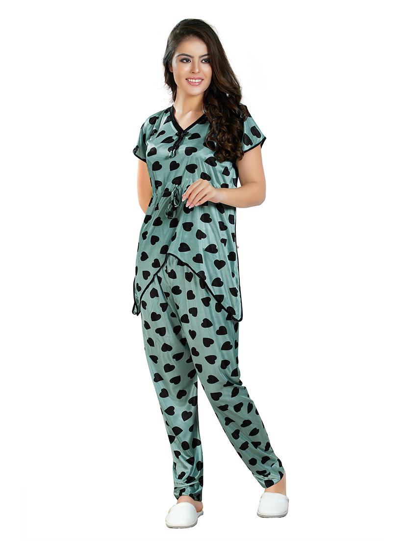 women printed pyjama nightwear set - 21231307 - Standard Image - 4