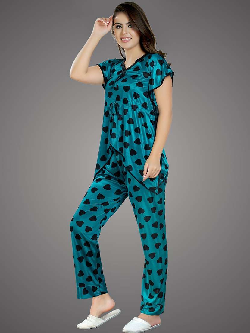 women printed pyjama nightwear set - 21231310 -  Standard Image - 4