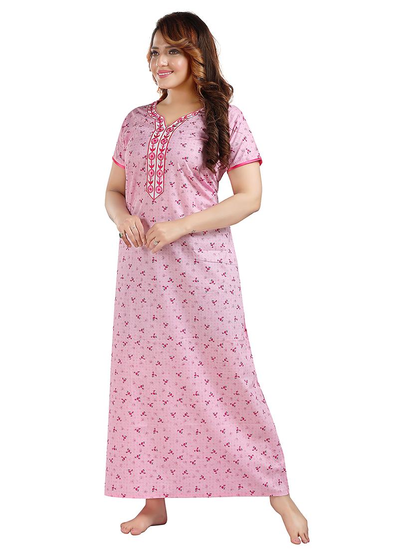 women printed cotton nighty - 21231592 - Standard Image - 1
