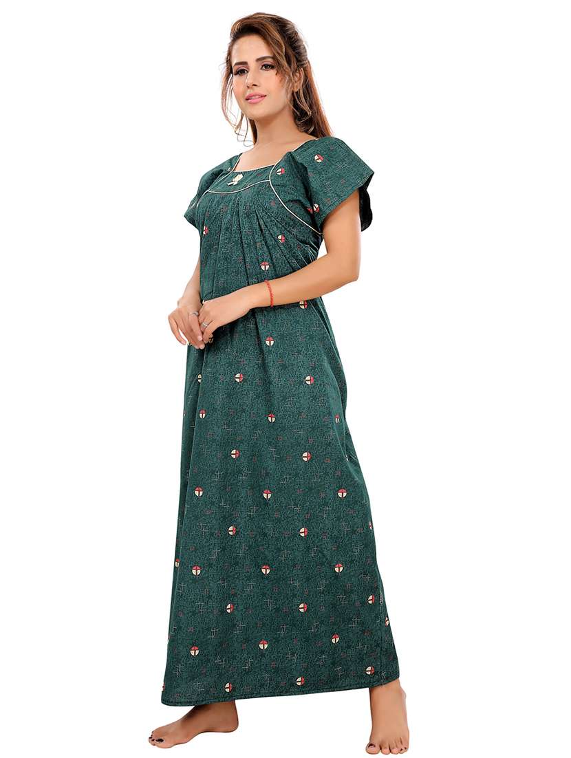 women printed cotton nighty - 21231654 - Standard Image - 1