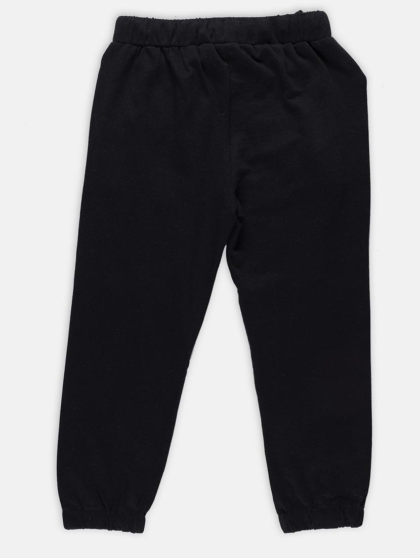girl solid mid rise black jogger - 21231771 - Standard Image - 1