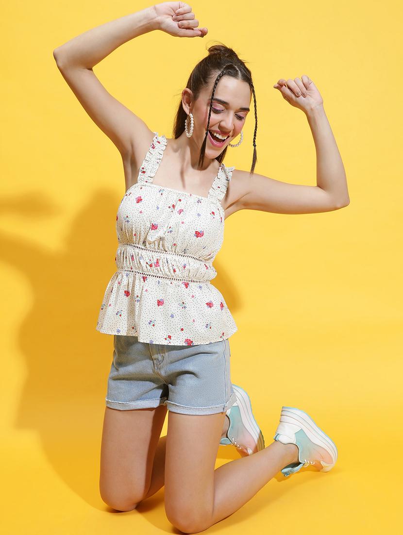 white polyester regular top - 21231877 - Standard Image - 4